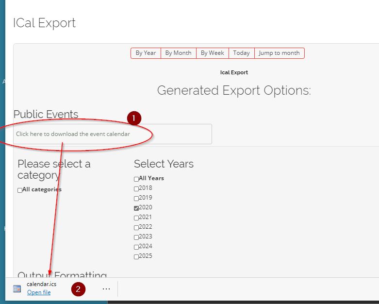 Ical export4